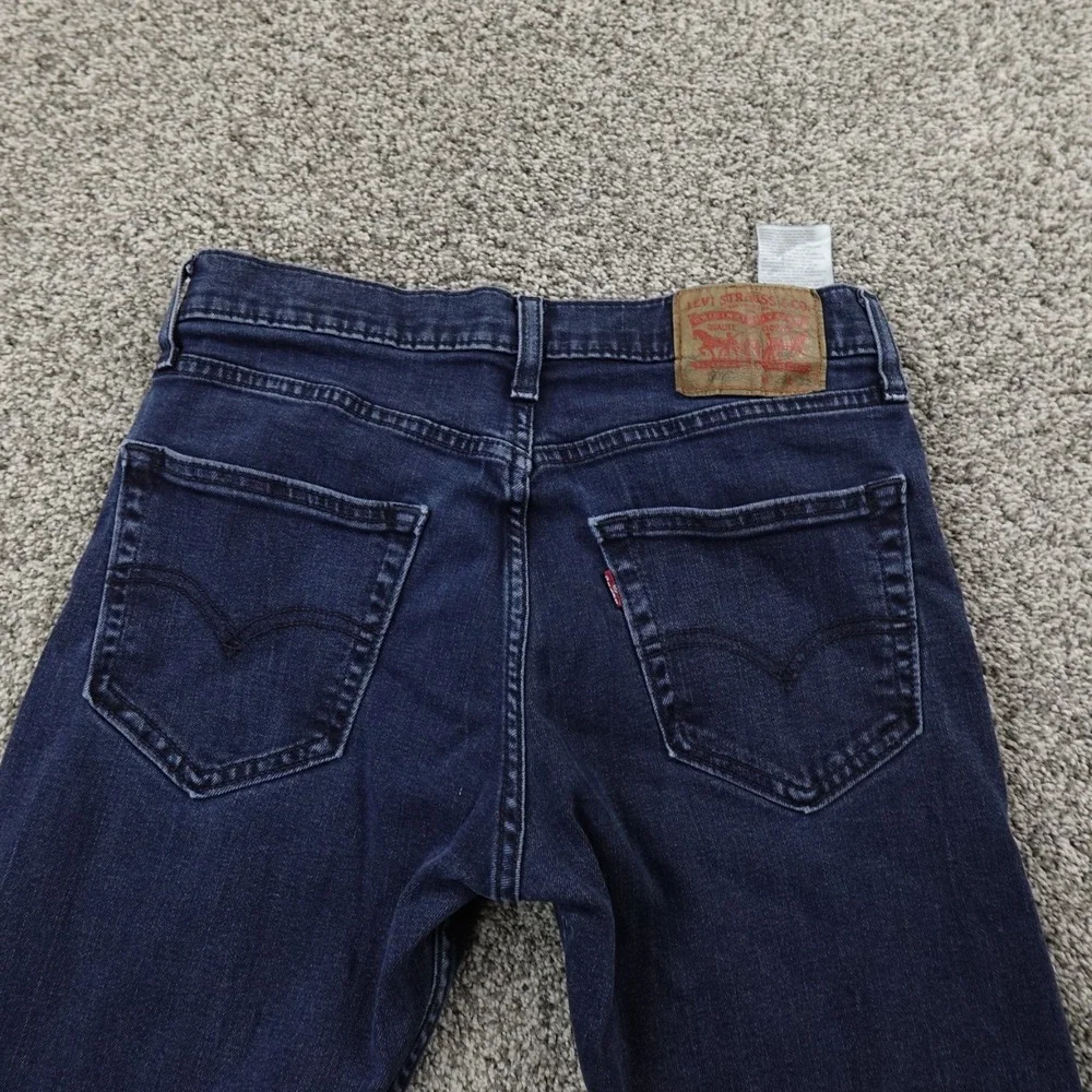 Levis Jeans Mens 29X30‎ Dark Blue Denim Pants Performance 502 Taper Stretch Flex